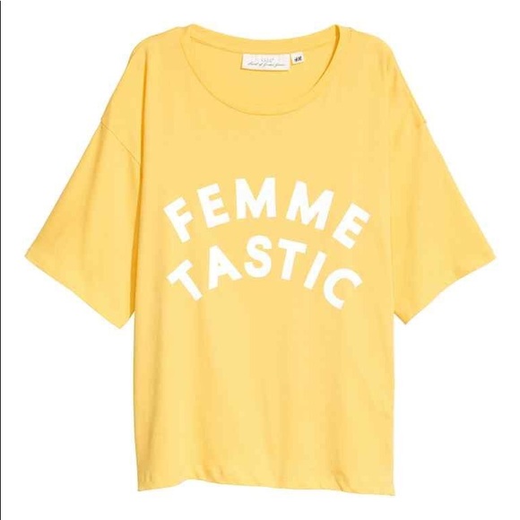 H&M Femme Tastic Yellow Graphic Tee - Picture 1 of 4